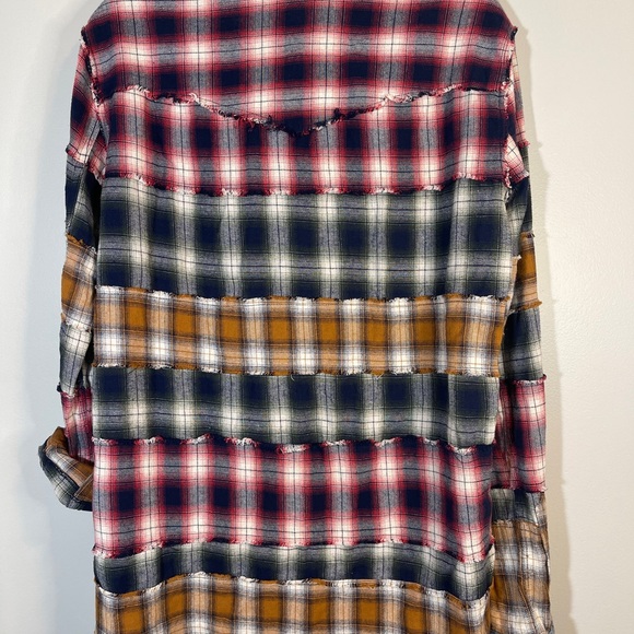 Six Week residency flannel shirt Patchwork Plaid Western Snap Shirt Men’s Small - Picture 4 of 7